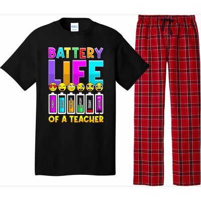 Battery Life Of A Teacher Days Of The Week Funny Emoticon Gift Pajama Set