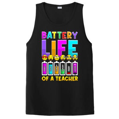 Battery Life Of A Teacher Days Of The Week Funny Emoticon Gift PosiCharge Competitor Tank