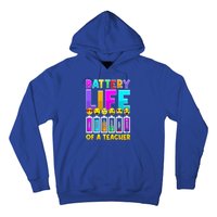 Battery Life Of A Teacher Days Of The Week Funny Emoticon Gift Hoodie