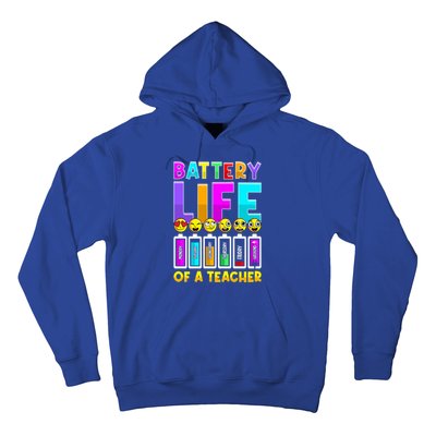 Battery Life Of A Teacher Days Of The Week Funny Emoticon Gift Hoodie