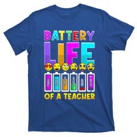 Battery Life Of A Teacher Days Of The Week Funny Emoticon Gift T-Shirt