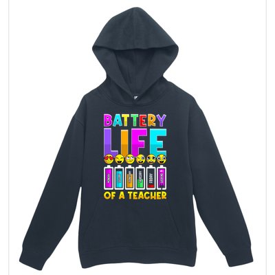 Battery Life Of A Teacher Days Of The Week Funny Emoticon Gift Urban Pullover Hoodie