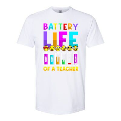 Battery Life Of A Teacher Days Of The Week Funny Emoticon Gift Softstyle CVC T-Shirt