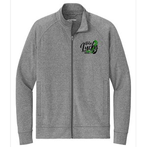 Born Lucky On Saint Patrick's Day Gift March 17th Birthday Meaningful Gift Stretch Full-Zip Cadet Jacket