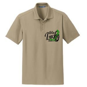 Born Lucky On Saint Patrick's Day Gift March 17th Birthday Meaningful Gift Dry Zone Grid Polo