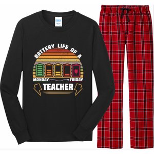 Battery Life Of A Teacher Funny And Cute Gift Long Sleeve Pajama Set