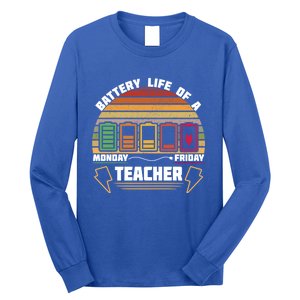 Battery Life Of A Teacher Funny And Cute Gift Long Sleeve Shirt