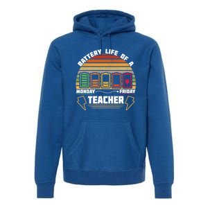 Battery Life Of A Teacher Funny And Cute Gift Premium Hoodie