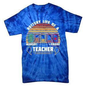 Battery Life Of A Teacher Funny And Cute Gift Tie-Dye T-Shirt