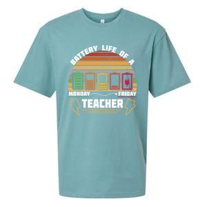 Battery Life Of A Teacher Funny And Cute Gift Sueded Cloud Jersey T-Shirt