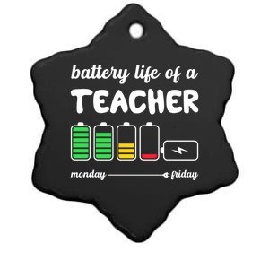 Battery Life Of A Teacher Funny Gift Ceramic Star Ornament