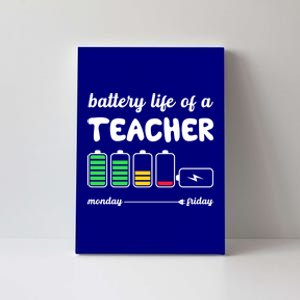 Battery Life Of A Teacher Funny Gift Canvas