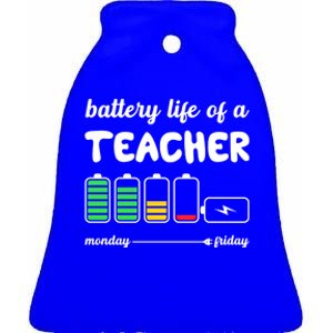 Battery Life Of A Teacher Funny Gift Ceramic Bell Ornament