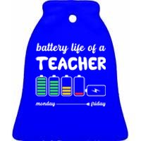 Battery Life Of A Teacher Funny Gift Ceramic Bell Ornament