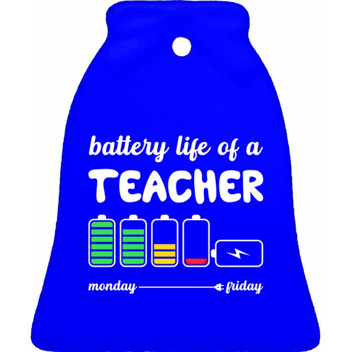 Battery Life Of A Teacher Funny Gift Ceramic Bell Ornament