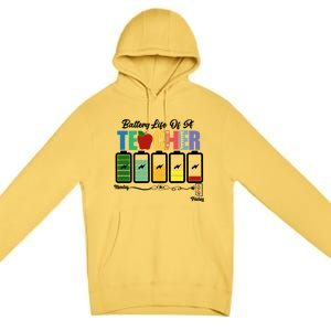 Battery Life Of A Teacher Funny School Classroom Gift Premium Pullover Hoodie