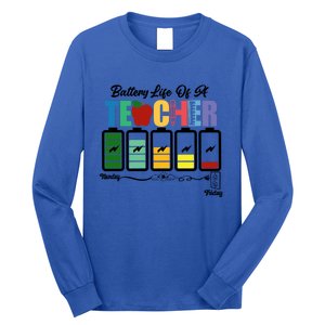 Battery Life Of A Teacher Funny School Classroom Gift Long Sleeve Shirt