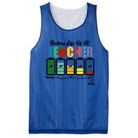 Battery Life Of A Teacher Funny School Classroom Gift Mesh Reversible Basketball Jersey Tank