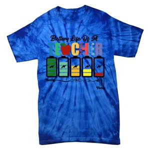 Battery Life Of A Teacher Funny School Classroom Gift Tie-Dye T-Shirt