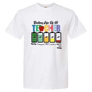 Battery Life Of A Teacher Funny School Classroom Gift Garment-Dyed Heavyweight T-Shirt