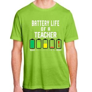 Battery Life Of A Teacher Funny Teaching Days Monday Friday Gift Adult ChromaSoft Performance T-Shirt