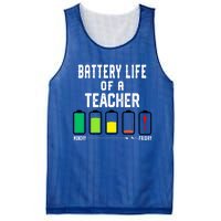 Battery Life Of A Teacher Funny Teaching Days Monday Friday Gift Mesh Reversible Basketball Jersey Tank