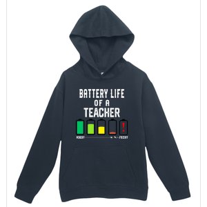 Battery Life Of A Teacher Funny Teaching Days Monday Friday Gift Urban Pullover Hoodie