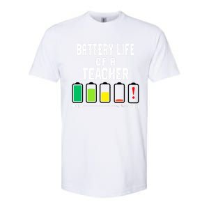 Battery Life Of A Teacher Funny Teaching Days Monday Friday Gift Softstyle CVC T-Shirt