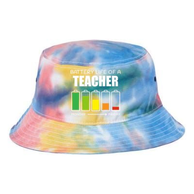 Battery Life Of A Teacher Introvert Teaching Antisocial Gift Tie Dye Newport Bucket Hat