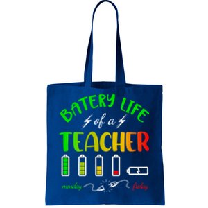 Battery Life Of A Teacher Life Kindergarten Back To School Cool Gift Tote Bag