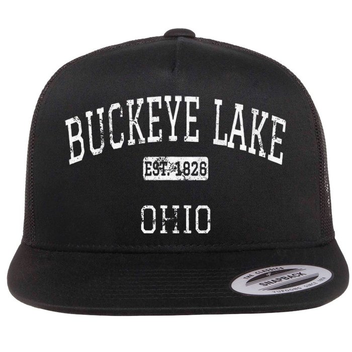 Buckeye Lake Ohio OH Vintage Flat Bill Trucker Hat