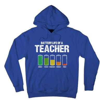 Battery Life Of A Teacher Pun Teaching Joke Teach Coworker Gift Tall Hoodie