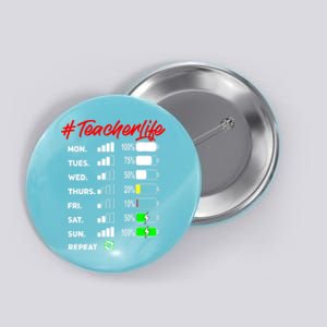 Battery Life Of A Teacher Funny Gift #Teacherlife Funny Gift Virtual Cool Gift Button