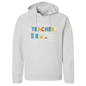 Battery Life Of A Teacher Funny Gift Performance Fleece Hoodie