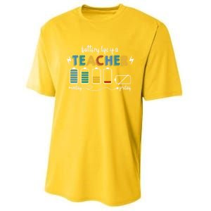 Battery Life Of A Teacher Funny Gift Performance Sprint T-Shirt