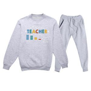 Battery Life Of A Teacher Funny Gift Premium Crewneck Sweatsuit Set