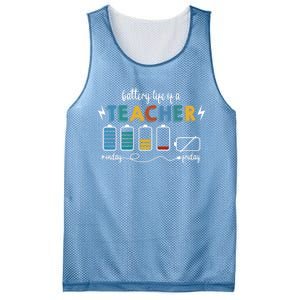 Battery Life Of A Teacher Funny Gift Mesh Reversible Basketball Jersey Tank