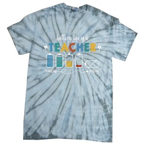 Battery Life Of A Teacher Funny Gift Tie-Dye T-Shirt