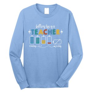 Battery Life Of A Teacher Funny Gift Long Sleeve Shirt