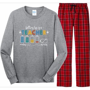 Battery Life Of A Teacher Funny Gift Long Sleeve Pajama Set