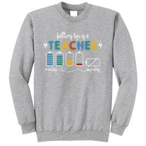 Battery Life Of A Teacher Funny Gift Tall Sweatshirt