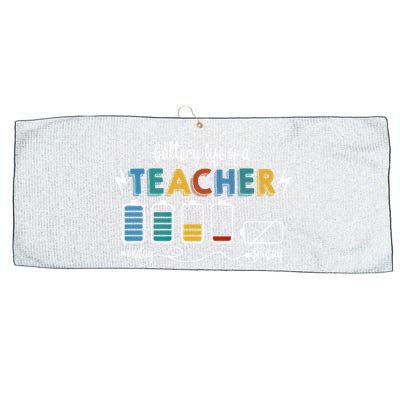 Battery Life Of A Teacher Funny Gift Large Microfiber Waffle Golf Towel