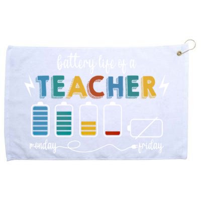 Battery Life Of A Teacher Funny Gift Grommeted Golf Towel