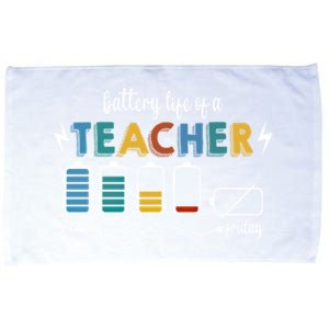 Battery Life Of A Teacher Funny Gift Microfiber Hand Towel