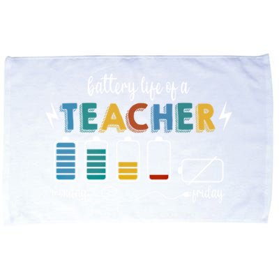 Battery Life Of A Teacher Funny Gift Microfiber Hand Towel