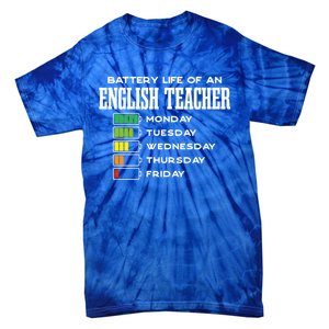 Battery Life Of An English Teacher Employee Funny Cute Gift Tie-Dye T-Shirt