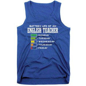 Battery Life Of An English Teacher Employee Funny Cute Gift Tank Top