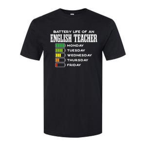 Battery Life Of An English Teacher Employee Funny Cute Gift Softstyle CVC T-Shirt