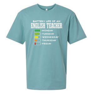 Battery Life Of An English Teacher Employee Funny Cute Gift Sueded Cloud Jersey T-Shirt