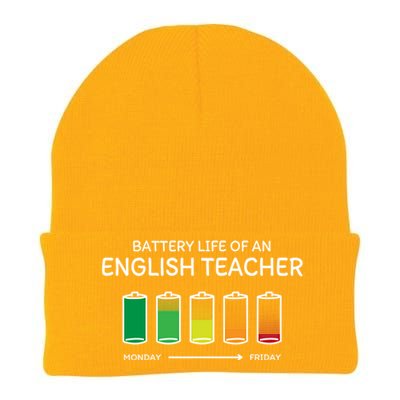 Battery Life Of An English Teacher Friends Funny Gift Knit Cap Winter Beanie